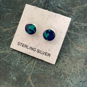 Azurite Sterling silver studs